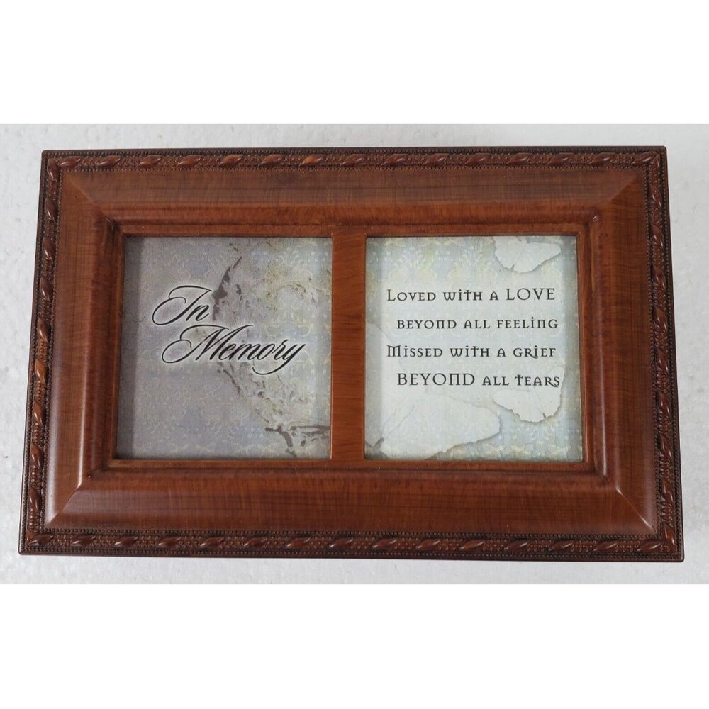 Cottage Garden Amazing Grace Grain Wood Musical Box With Glass Front for Display